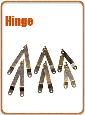 zinc alloy corner protector 4-pack with metallic hinge components featuring a dark bronze slightly tarnished finish and circular floral edge fittings