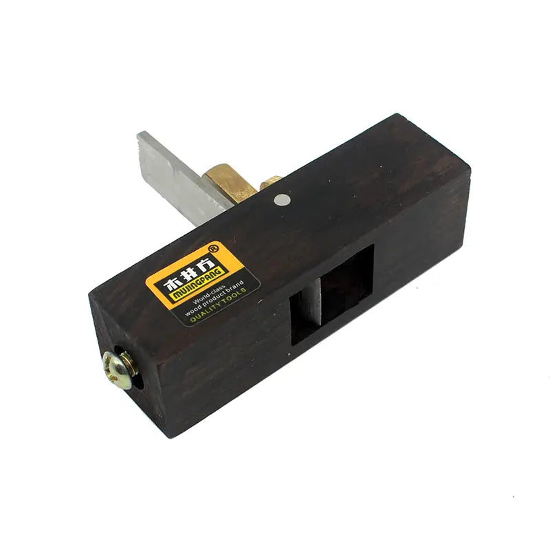 Black wooden hand plane with a metallic blade and brass adjustment knob wood hand planes for woodworking in ebony wood hand planes set.