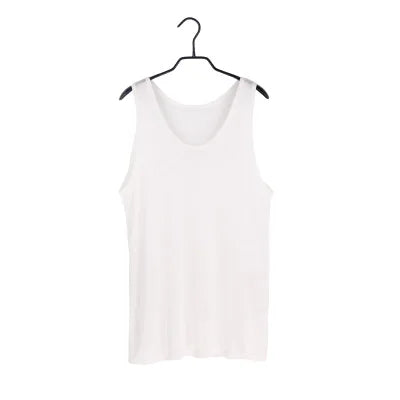 Men Tank Tops 30% Real Silk Solid Tanks For Men O Neck Vest 2025 New Spring Summer Black White Bottoming Shirt