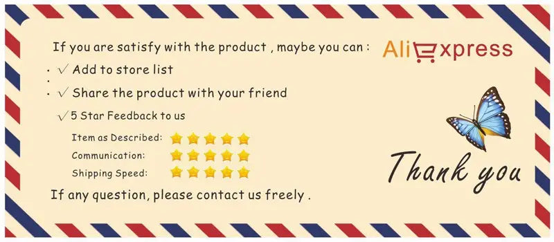 aliexpress thank you card with red white and blue striped border accompanying a brass owl belt buckle made of genuine leather for men jeans belt
