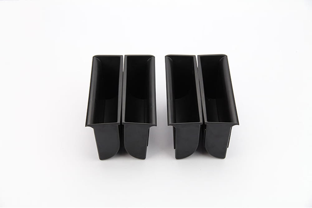 Compartiments de rangement de console centrale en plastique noir, conçus pour organiser de petits articles dans la boîte-plateau de rangement de poignée de porte Land Rover Discovery 4.