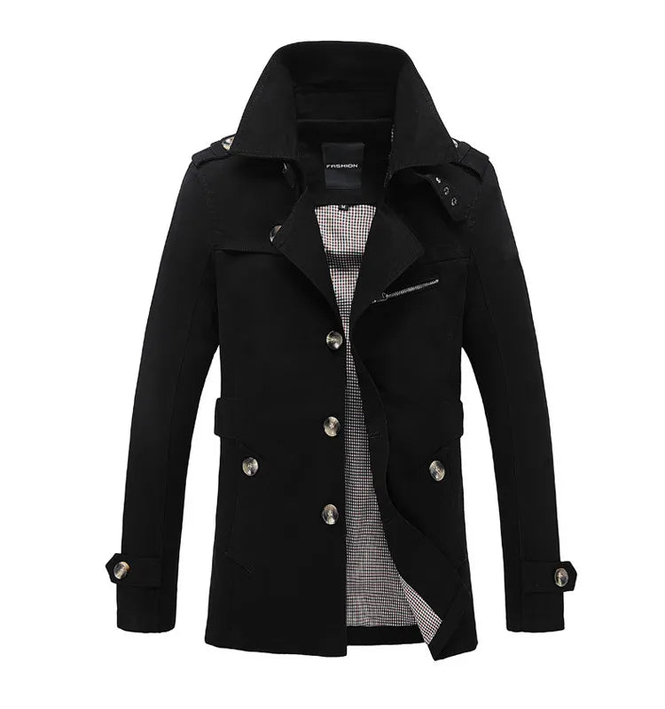 Brand Male Overcoat Long Jacket Coat Men Men's Trench Coat Trenchcoat Windbreaker Outwear Cotton Fabric Clothing