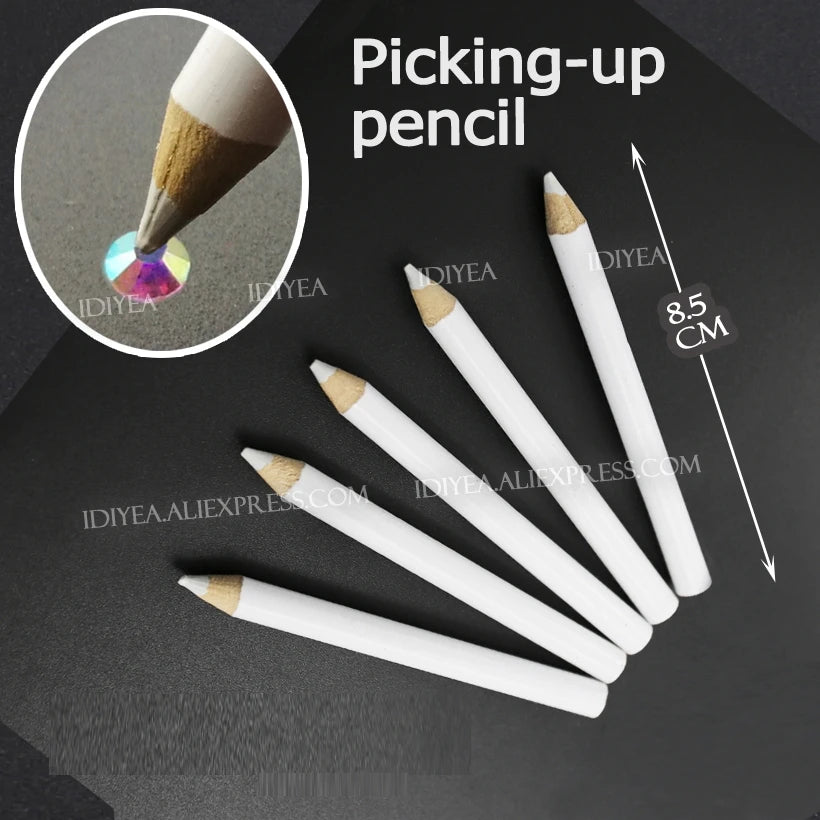 DIY TOOL SET,2 pick up pencils 2 tweezers 4 plates for fashion DIY beads jewelry crystals strass rhinestones nail art trim parts