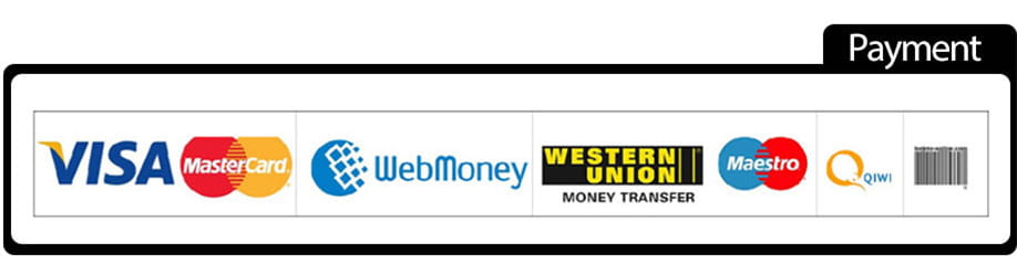 payment options display including visa mastercard webmoney western union maestro and qiwi logos for silicone tablet gaming grips for pubg