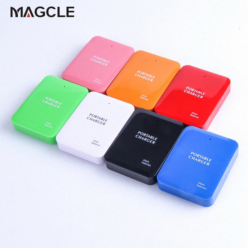Powerbank 4X AA Battery Emergency USB Power Bank Charger Portable Charger for Phone + 2A Cable  Free Shipping