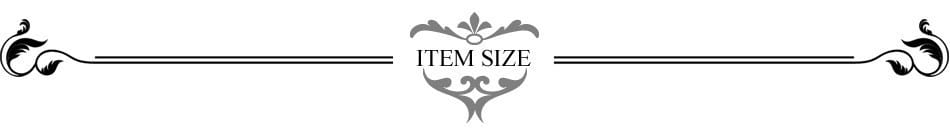 gray ornate divider with decorative floral motifs framing the text item size in a heart-shaped frame for piece sets woman ruched high neck flare outfit highlighting closure type details