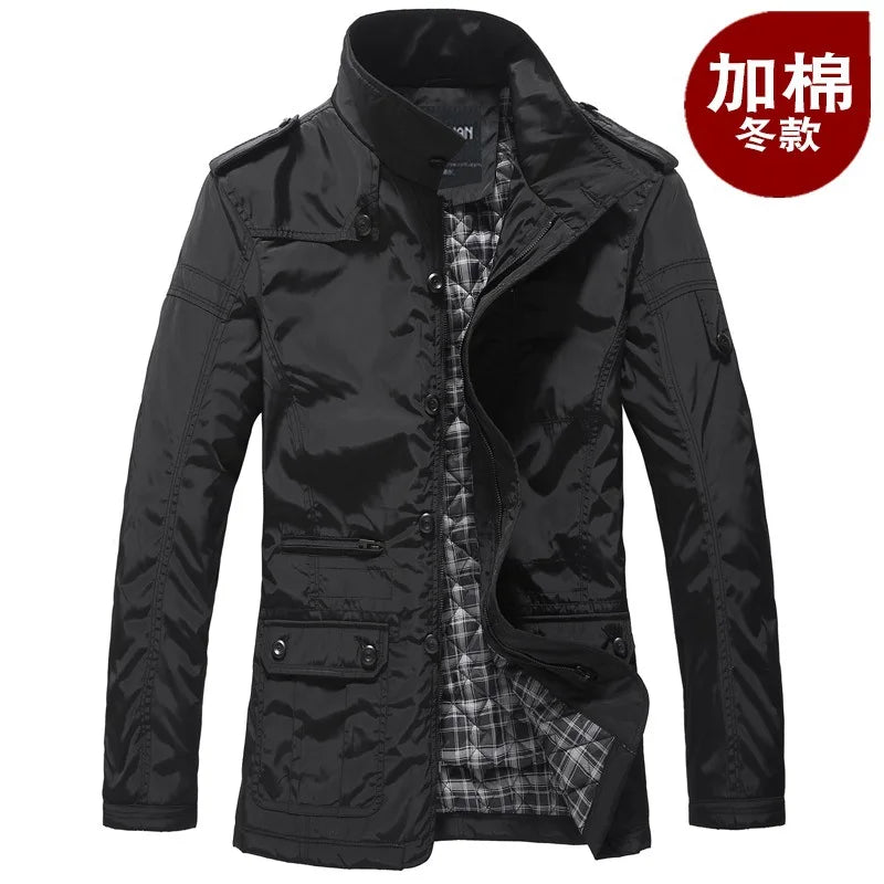 2026 Winter Men Jackets and Coats Leisure Windproof Thick Warm Jacket Men's Long Trench Coat Parka Clothing Drop Shipping
