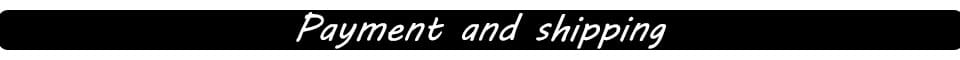 black banner with white cursive text reading payment and shipping on the packaging of baofeng uv-5r uv5r battery charger