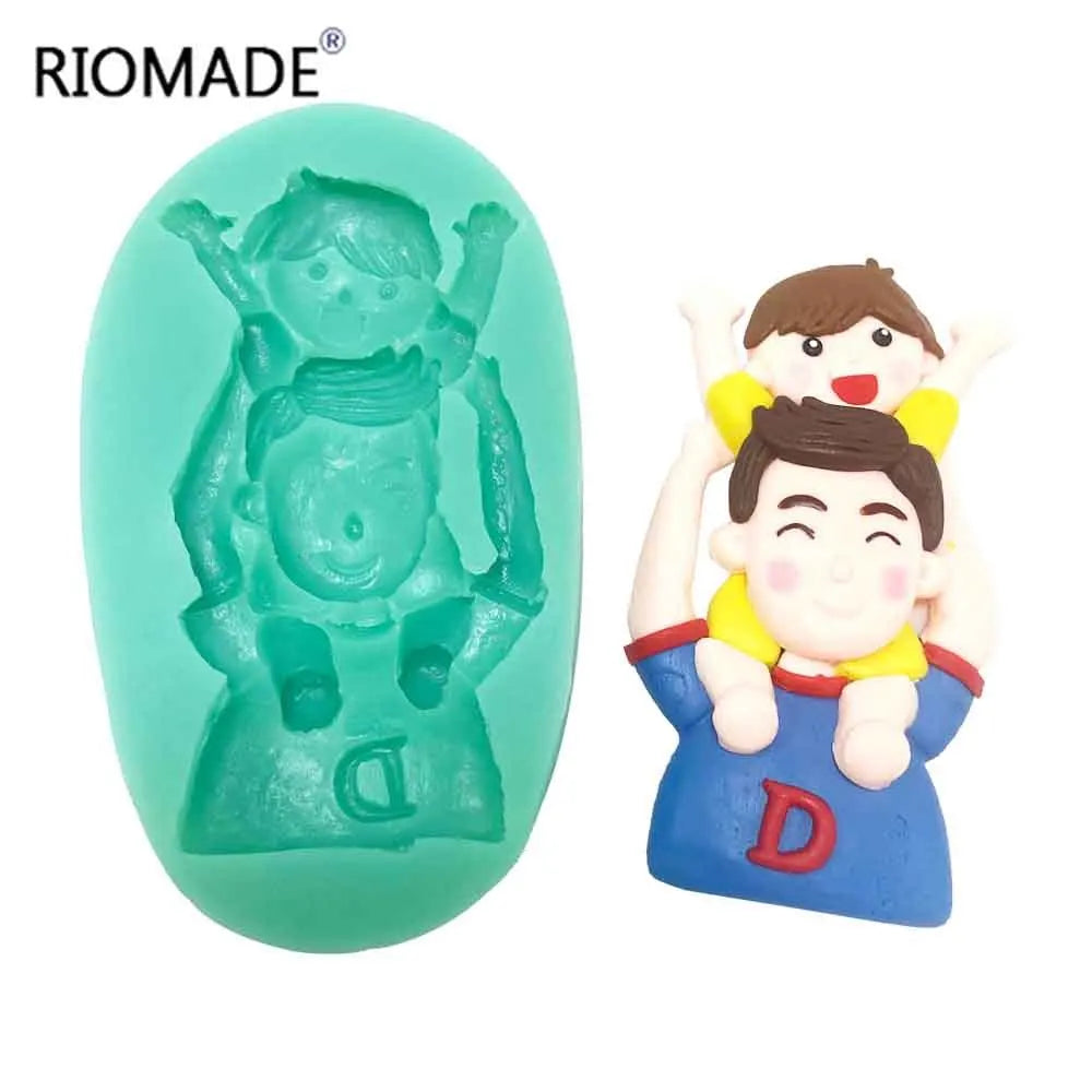 Father's Day Silicone Mold DIY Baking Mousse Biscuits Parent Birthday Insert The Cards Epoxy Mould Fondant Cake Decorating Tools