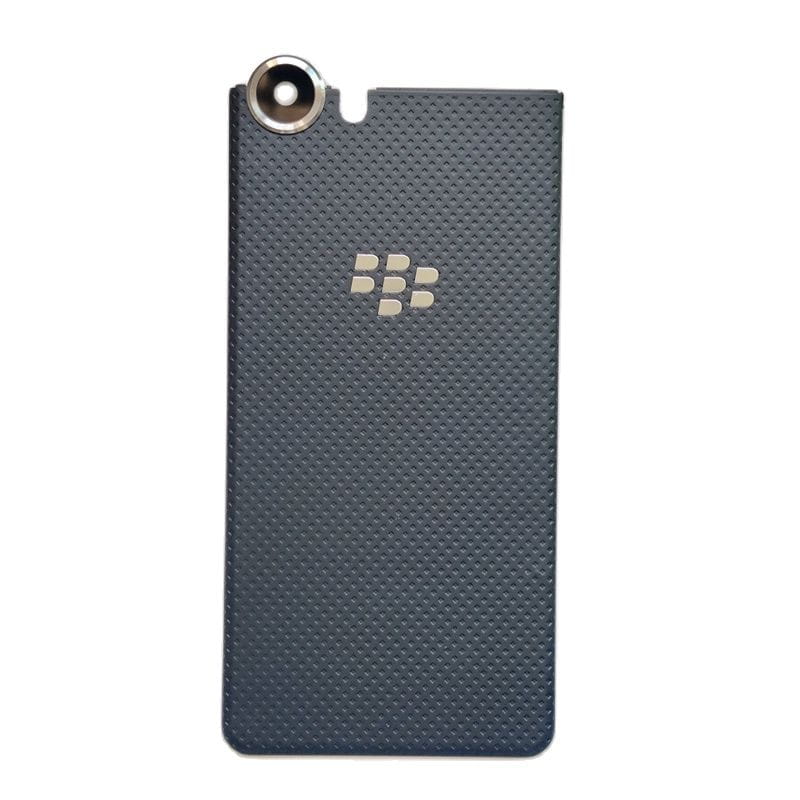 dark blue textured back cover housing for blackberry keyone dtek70 smartphone featuring the iconic silver blackberry logo