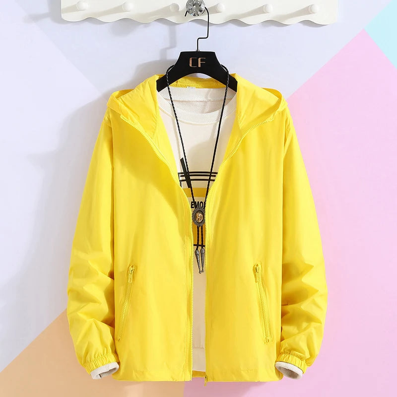 Women Basic Jackets 2026 Summer Causal Solid Thin Windbreaker Woman Hooded Coats Zipper Lightweight Jacket Famale veste femme