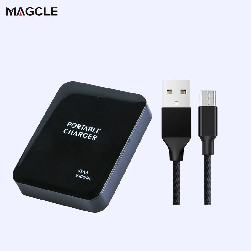 Powerbank 4X AA Battery Emergency USB Power Bank Charger Portable Charger for Phone + 2A Cable  Free Shipping