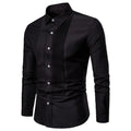 2019 New Designer Wedding Shirts For Men Long Sleeve Fashion Social Club Party Black White Men Dress Shirts Camisa Masculina