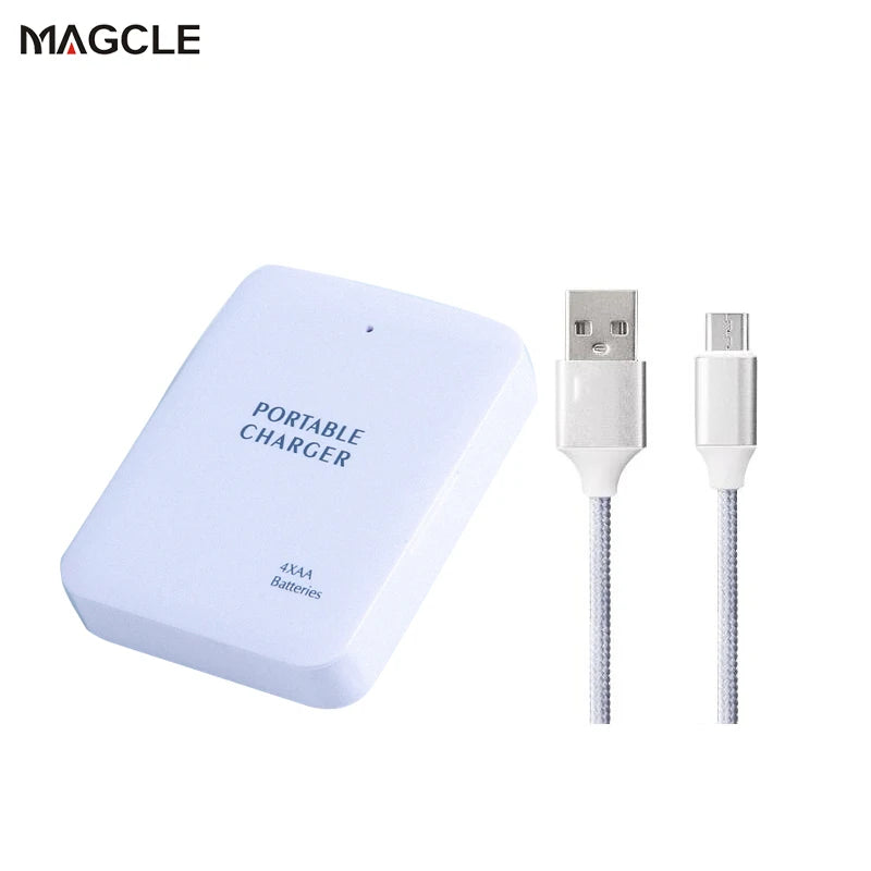 Powerbank 4X AA Battery Emergency USB Power Bank Charger Portable Charger for Phone + 2A Cable  Free Shipping