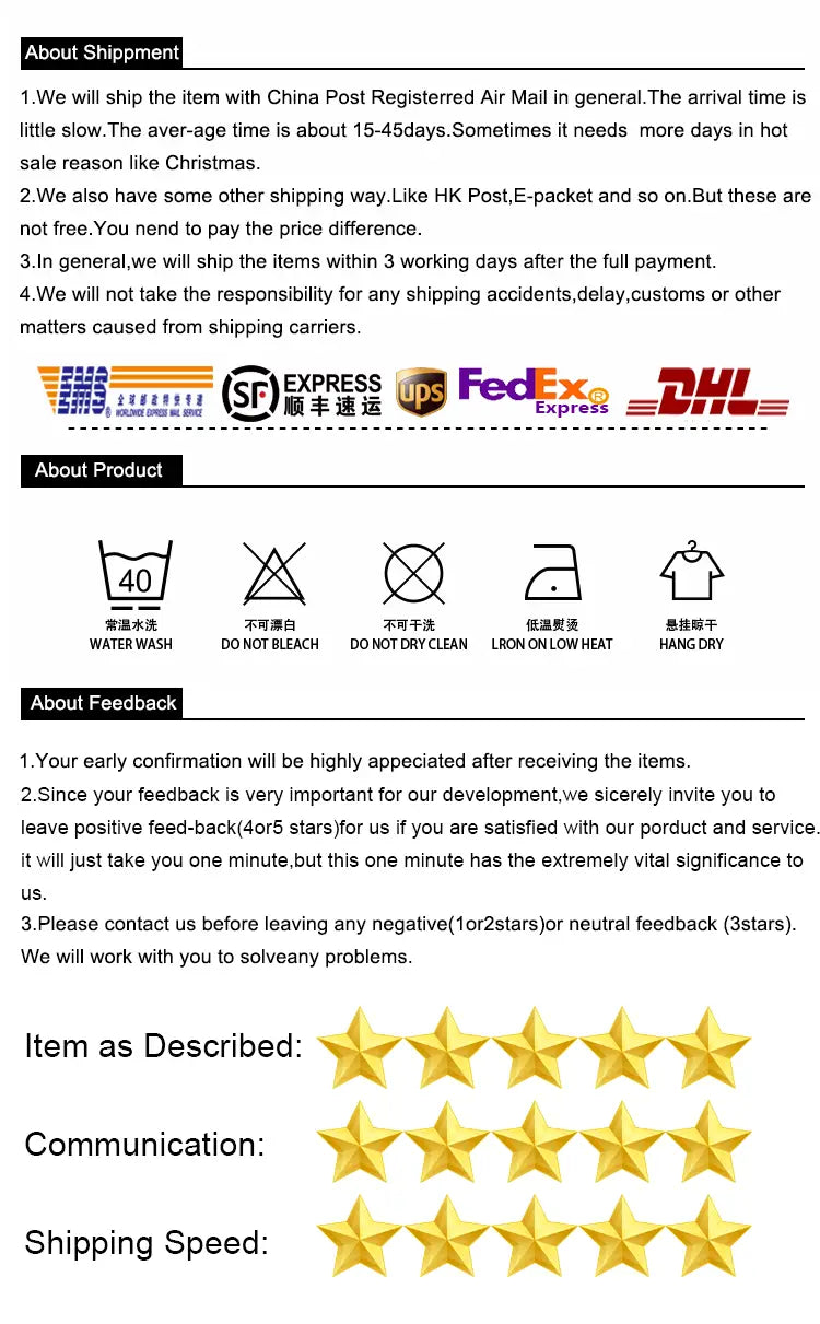 The image shows a product information page for a compression basketball shirt long sleeve with dragon print featuring shipping details, care instructions, customer feedback ratings, and courier service logos.
