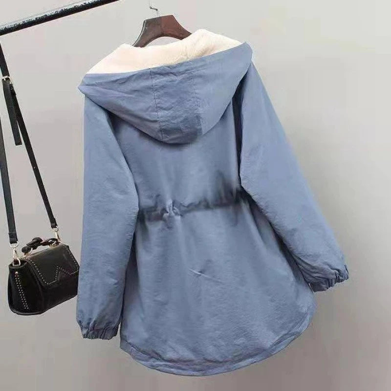 Women Winter Parkas Jacket 2024 New Add Velvet Thick Warm Outwear All-match Casual Short Loose Windbreaker Female Hooded Coat C