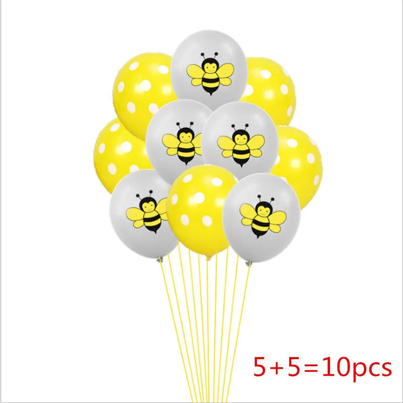 12 Inch Birthday Party Baby Shower Decoration Cartoon Bee Sequin Balloon Set
