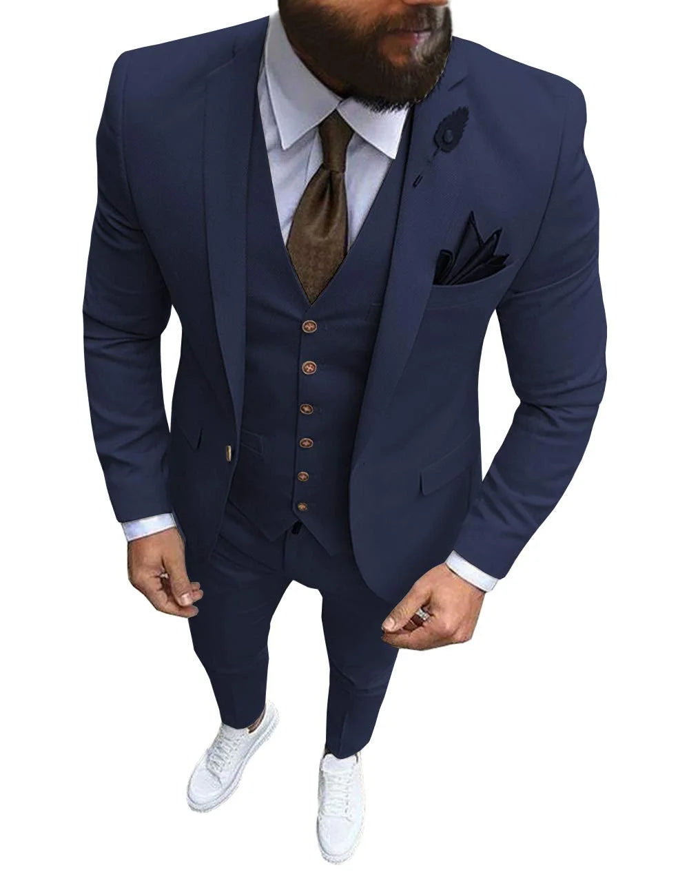 Men's Suits Prom Tuxedo Slim Fit 3 Piece Groom Wedding Suit For Men Custom Blazer Terno Masuclino 3 Pieces (jacket+vest+pant)