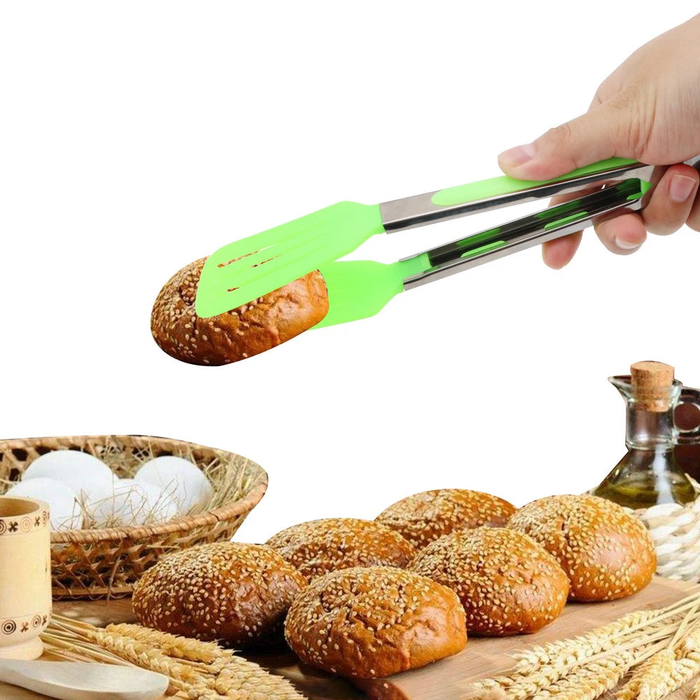 Kitchen Cooking Tools Non-Stick Kitchen Tongs Pizza Bread Steak Clip Stainless Steel Handle Utensil Salad Serving BBQ Tongs
