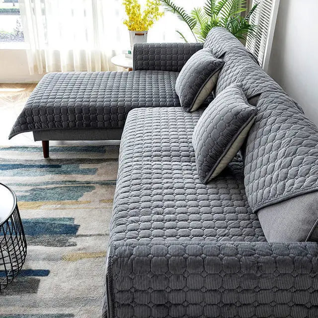 Corduroy Sofa Cushion Universal Thick Fabric Non-Slip Sofa Cover All-Inclusive Sofa Towel Seat Cushion Furniture Protection