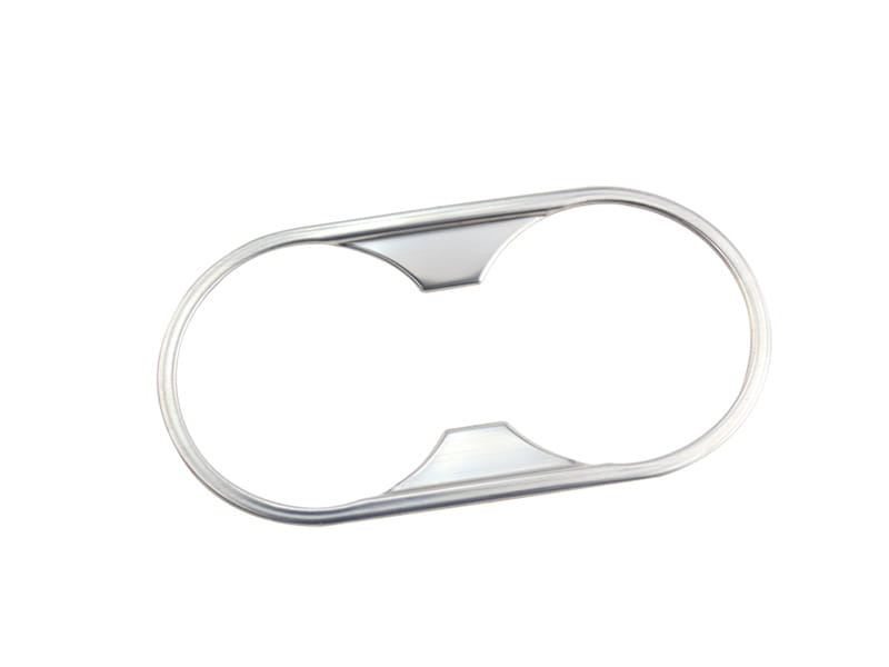 Audi A4 B9 A5 Schalthebel-Wandhalterung mit Becherhalter-Einfassung mit verchromter, schlanker, oval geformter Doppeltablett-Aufnahme.