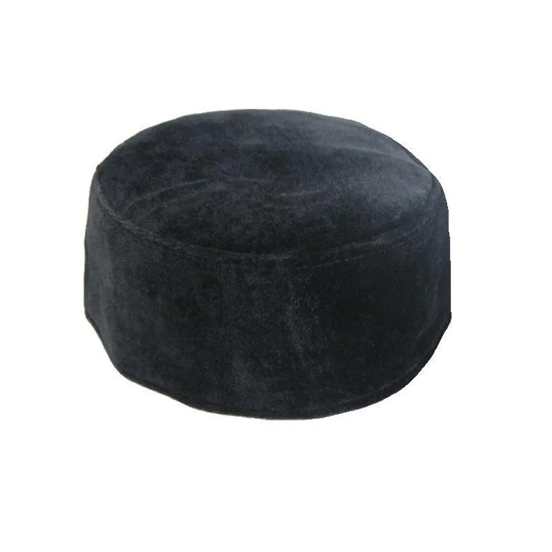 Muslim Men Hat Winter Warm Velvet Prayer Hats Islam Men's Headscarf Bonnet Islamic Hijab Caps Arabic Musulman Headwraps Cap