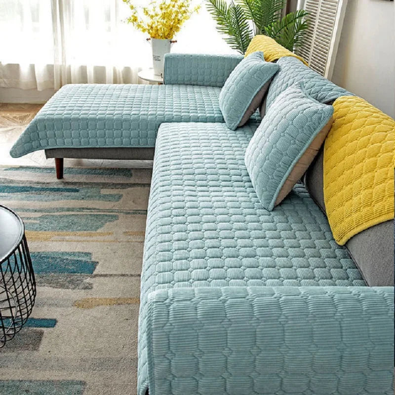 Corduroy Sofa Cushion Universal Thick Fabric Non-Slip Sofa Cover All-Inclusive Sofa Towel Seat Cushion Furniture Protection