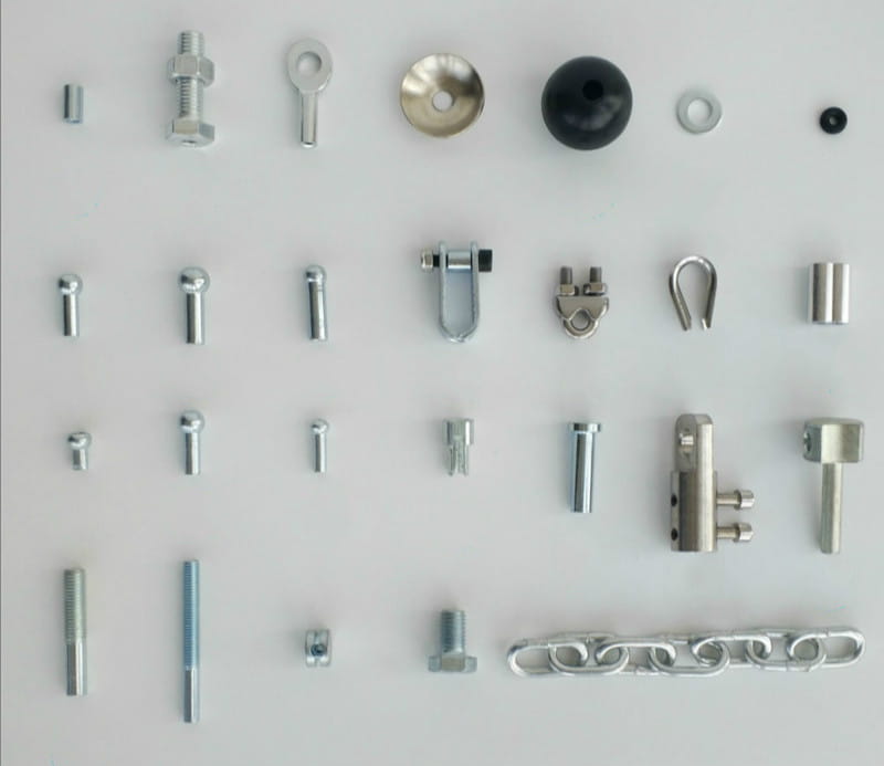 Silver metal chain link of a gym cable replacement wire rope made of steel for fitness equipment parts