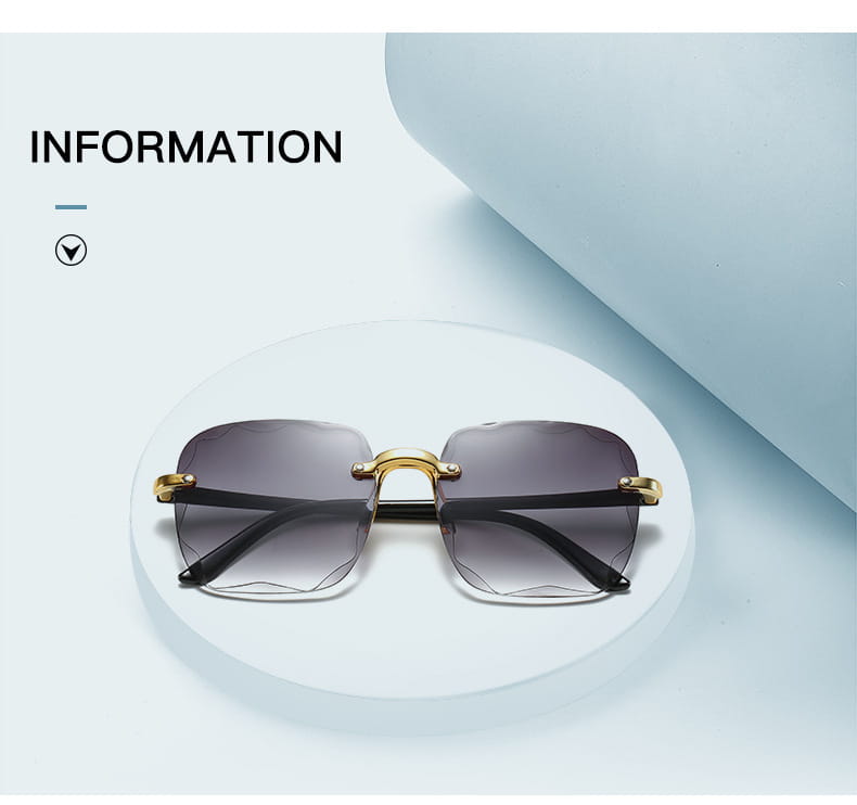 Square gradient sunglasses for women featuring gold-accented brown square frames with gradient gray lenses and black temple arms.