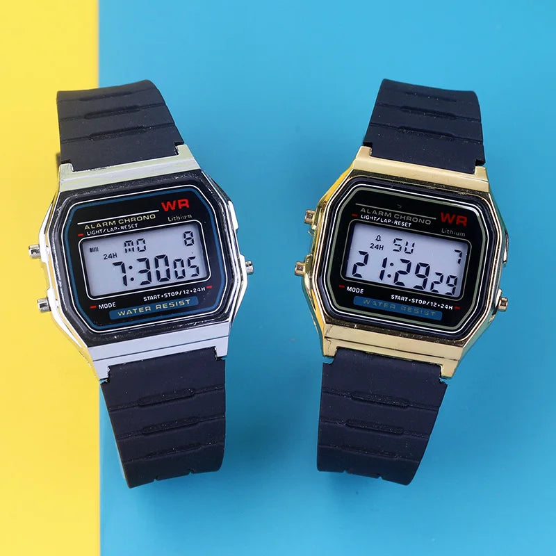New Electronic Watches for Women Men Rose Gold Rubber Strap LED Digital Wristwatch Ladies Sport Clock Relogio Feminino