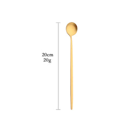 Matte Gold Tableware Stainless Steel Cutlery Set Kitchen Flatware Dinner Fork Spoon Knife Cake Fork Ice Spoon Dinnerware Set
