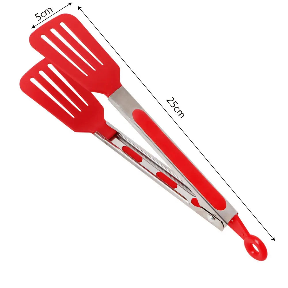 Kitchen Cooking Tools Non-Stick Kitchen Tongs Pizza Bread Steak Clip Stainless Steel Handle Utensil Salad Serving BBQ Tongs