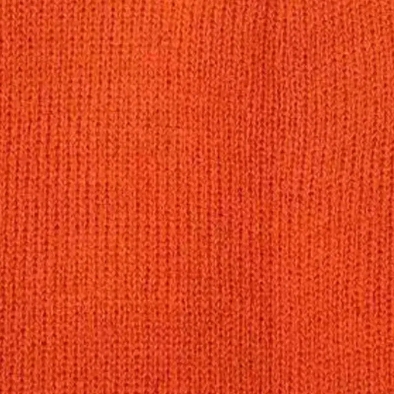 Bonnet en tricot à revers, modèle assorti, chapeau d’hiver décontracté unisexe, fabriqué en tissu côtelé orange vif, avec un tissage uniforme texturé adapté pour un service client, expédition via China Post.