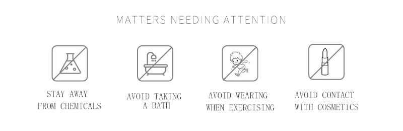 a minimalist white graphic featuring four black line-art icons with diagonal strike-throughs and text labels depicting features of a stainless steel beading awl tool for jewelry making needles