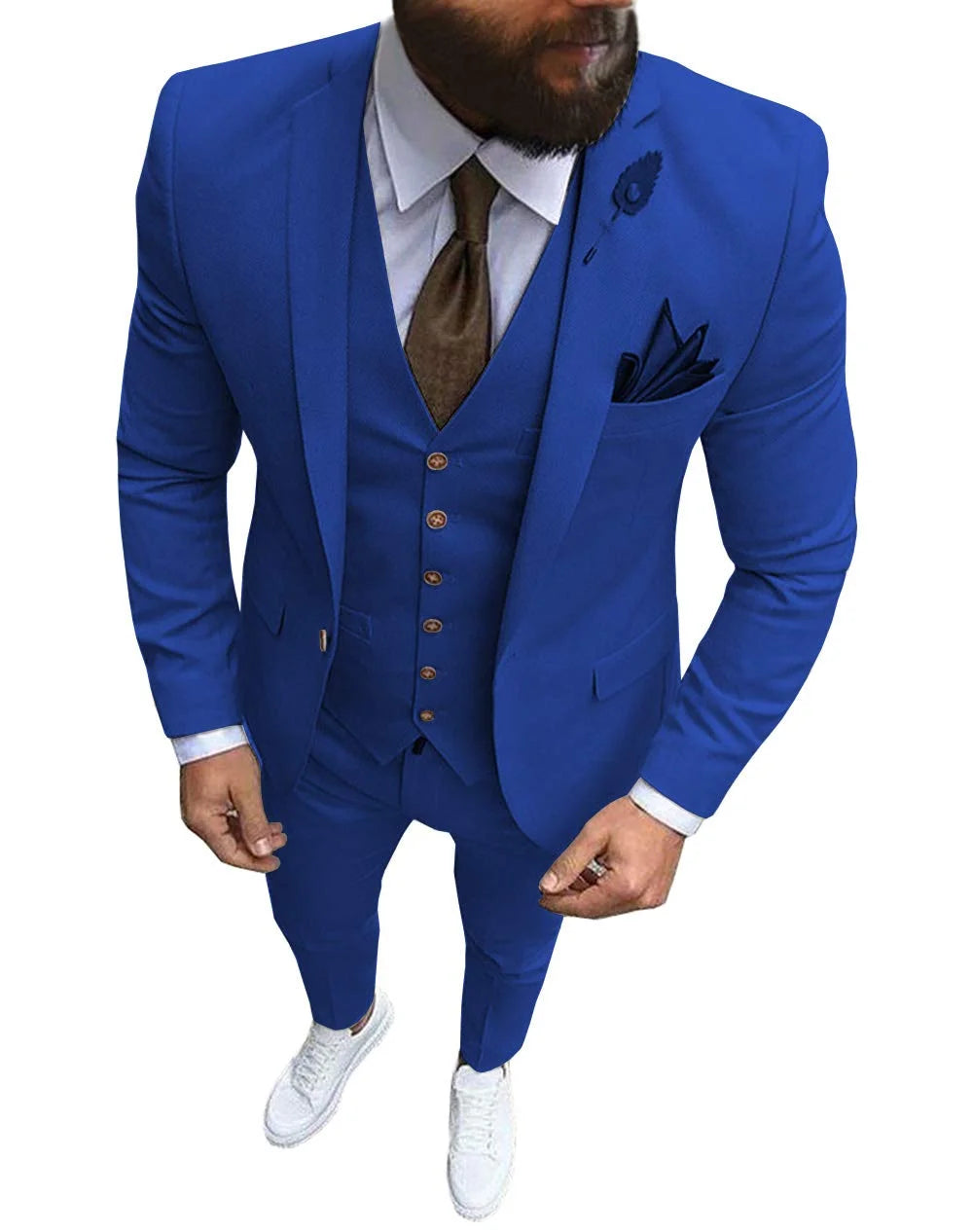Men's Suits Prom Tuxedo Slim Fit 3 Piece Groom Wedding Suit For Men Custom Blazer Terno Masuclino 3 Pieces (jacket+vest+pant)