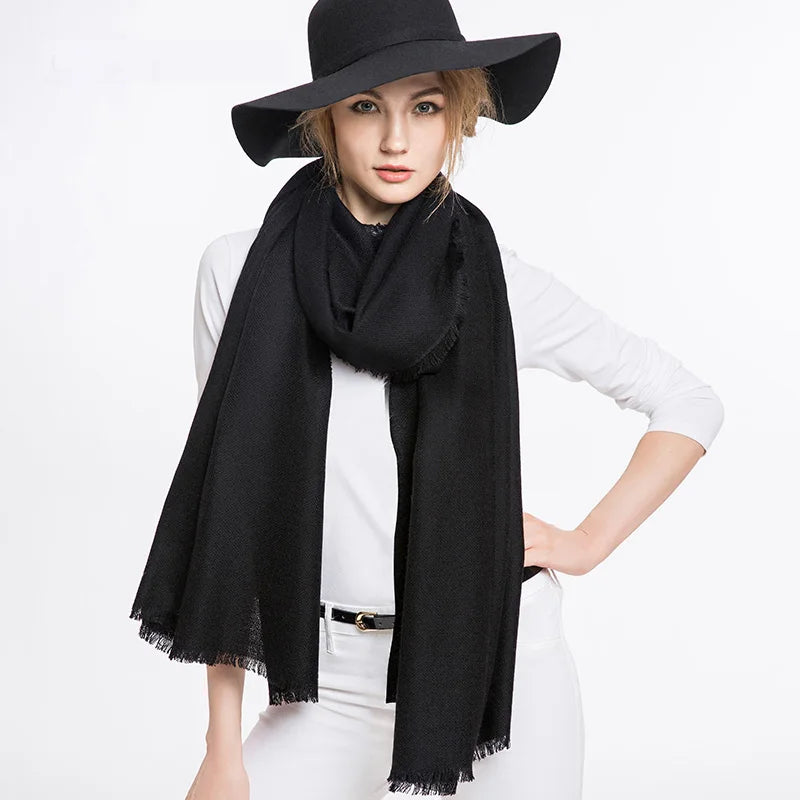 Wool Scarf Women winter shawls and wraps luxury brand Fashion scarfs for ladies poncho scarves women 2019 white warp