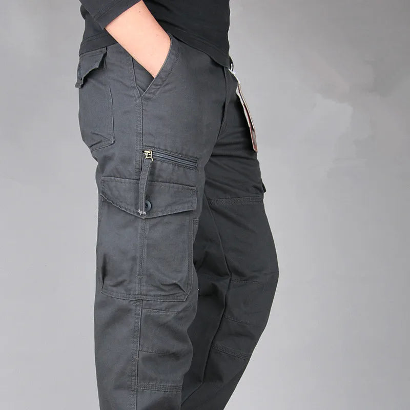 Men's Cargo Pants Tactical Multi-Pocket Overalls Male Sweatpants Combat Cotton Loose Long Trousers Army Work Straight Pants
