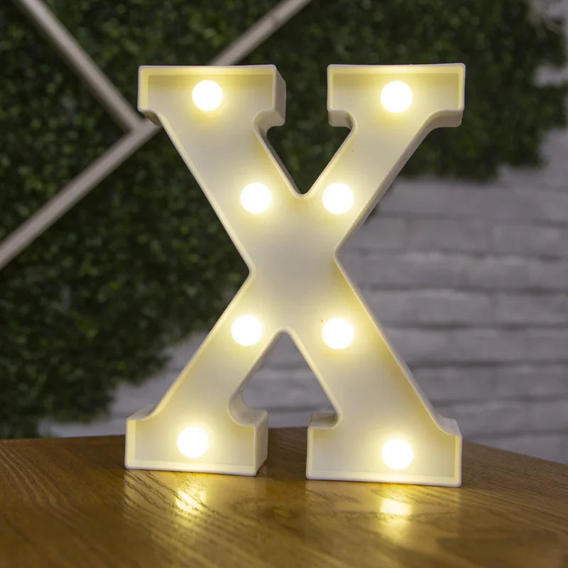 Luxury Alphabet Letter LED Lights Luminous Number Lamp  Battery Night Light for Home Wedding Birthday Christmas Party Decoration