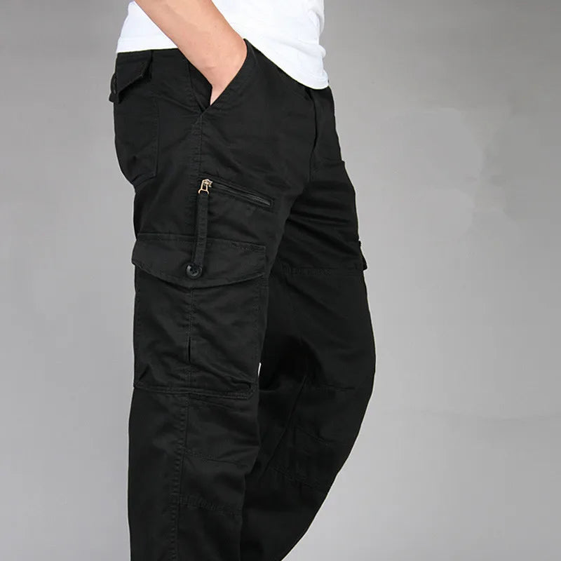 Men's Cargo Pants Tactical Multi-Pocket Overalls Male Sweatpants Combat Cotton Loose Long Trousers Army Work Straight Pants