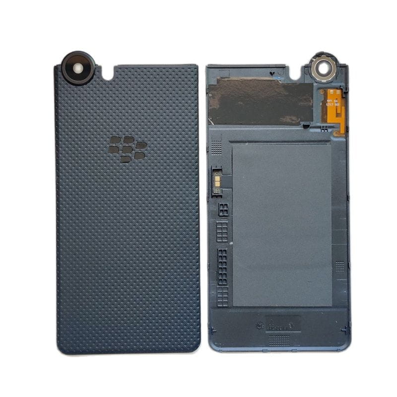Black textured back cover and internal frame replacement housing for blackberry keyone dtek70 smartphone.