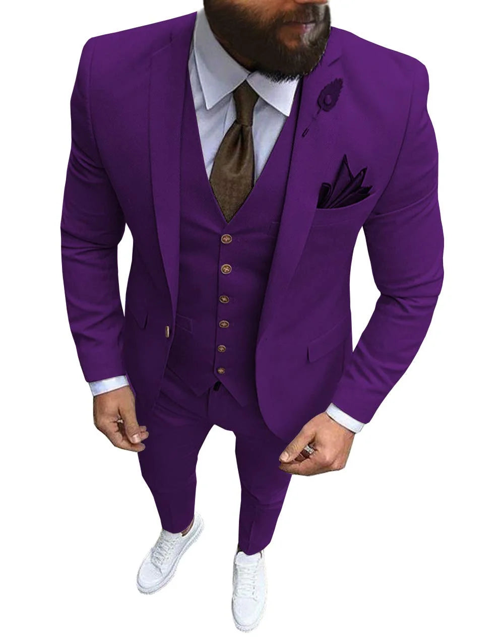 Men's Suits Prom Tuxedo Slim Fit 3 Piece Groom Wedding Suit For Men Custom Blazer Terno Masuclino 3 Pieces (jacket+vest+pant)