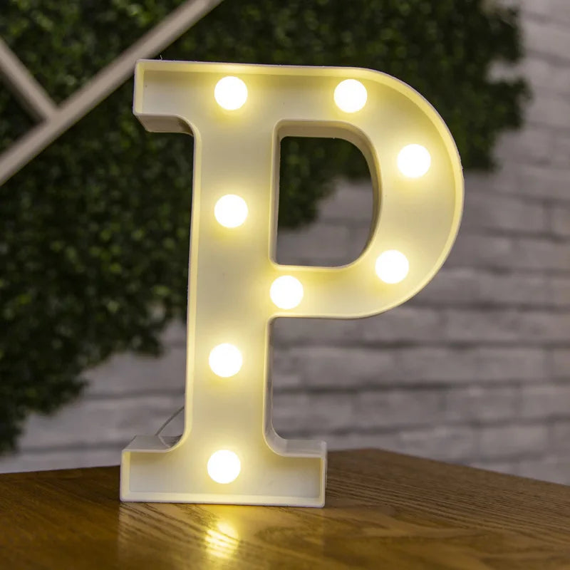 Luxury Alphabet Letter LED Lights Luminous Number Lamp  Battery Night Light for Home Wedding Birthday Christmas Party Decoration