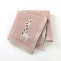 Baby Blanket 100%Cotton Knitted Newborn Girl Boy Bedding Crib Quilts Plaid Cute Giraffe Toddler Stroller Wrap Swaddle Super Soft