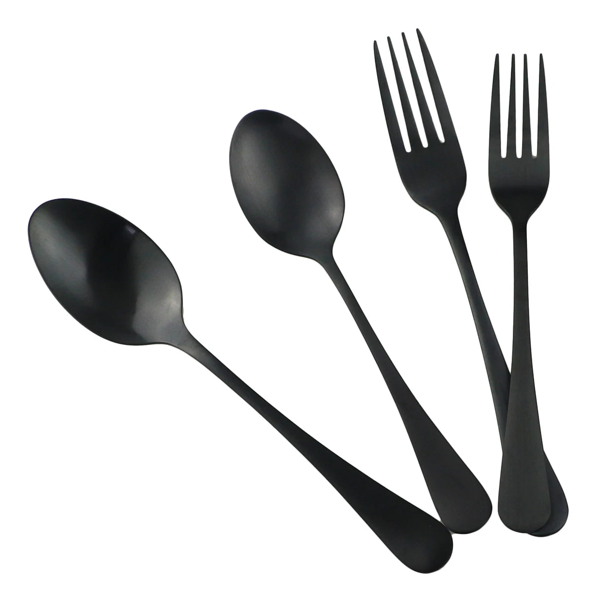6Pcs Matte Black Dinnerware Cutlery Set Stainless Steel Silverware Butter Steak Knife Dessert Fork Spoon Flatware Tableware Set