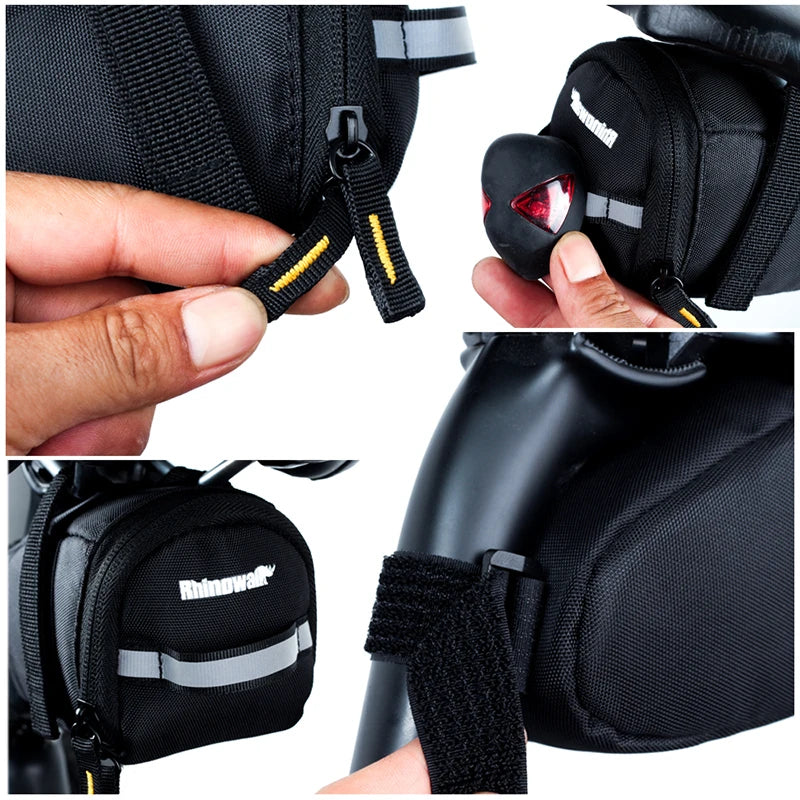 Rhinowalk Bike Saddle Bag Rainproof MTB Mountain Bike Rear Back Under Seat Bag Reflective Tail Bag Seatpost Cycling Accessories