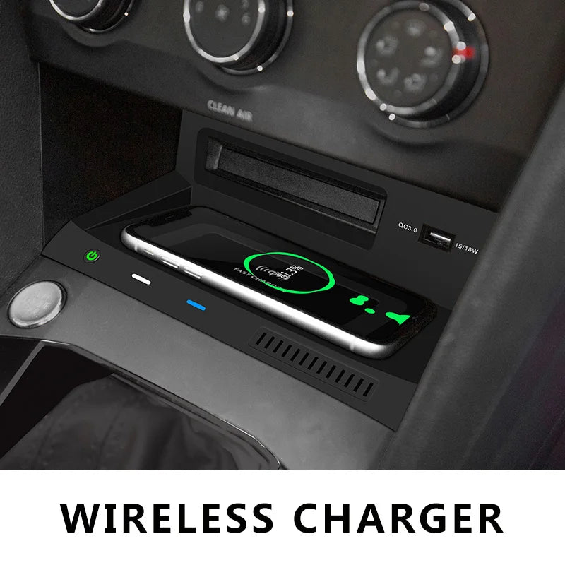 Car wireless charger for Volkswagen Tiguan MK2 Tiguan Allspace 2017 2018 2019  cordless charge board fast charging adapter