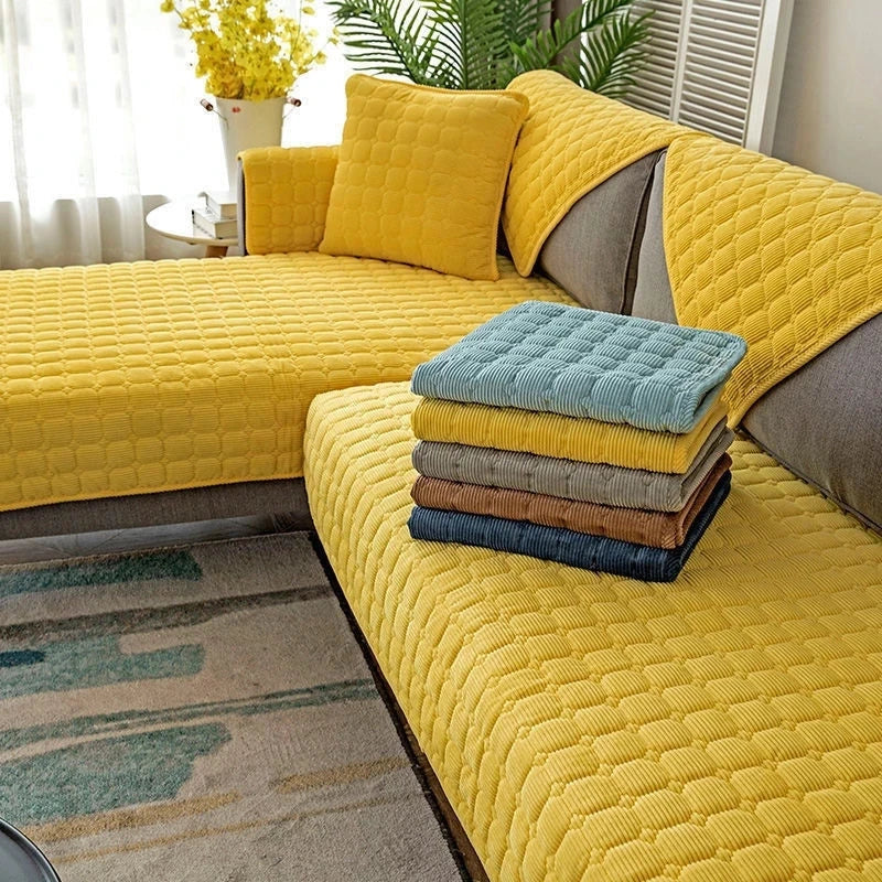 Corduroy Sofa Cushion Universal Thick Fabric Non-Slip Sofa Cover All-Inclusive Sofa Towel Seat Cushion Furniture Protection