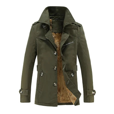 2026 New Winter Trench Men Jacket New Plus Velvet Thicken Coats High Quality Windbreaker Jackets Warm Male Clothes M -5XL
