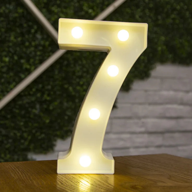 Luxury Alphabet Letter LED Lights Luminous Number Lamp  Battery Night Light for Home Wedding Birthday Christmas Party Decoration