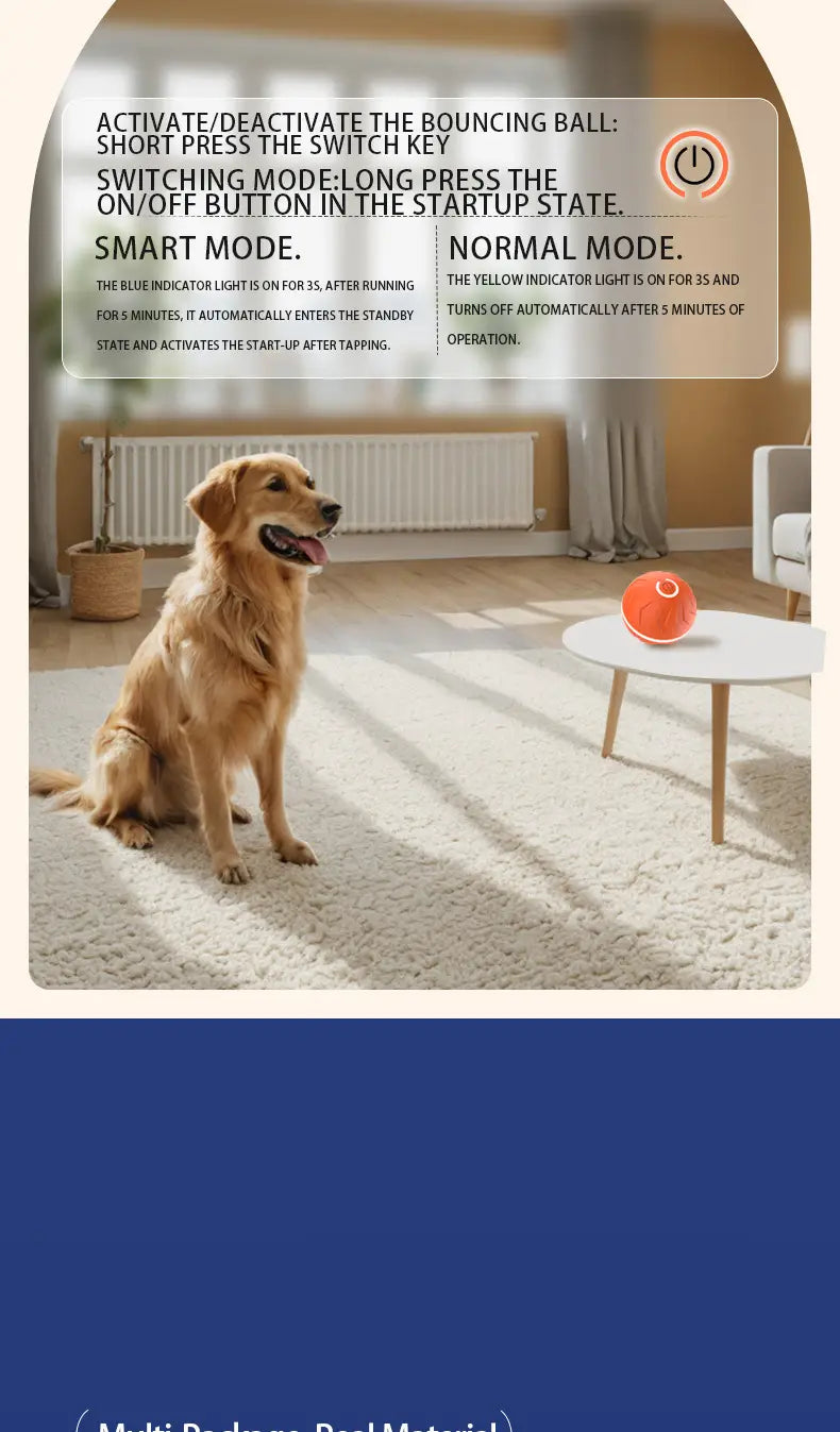 Orange interactive ball dog toy with textured surface and led lights designed as a durable bouncy ball for pet play.
